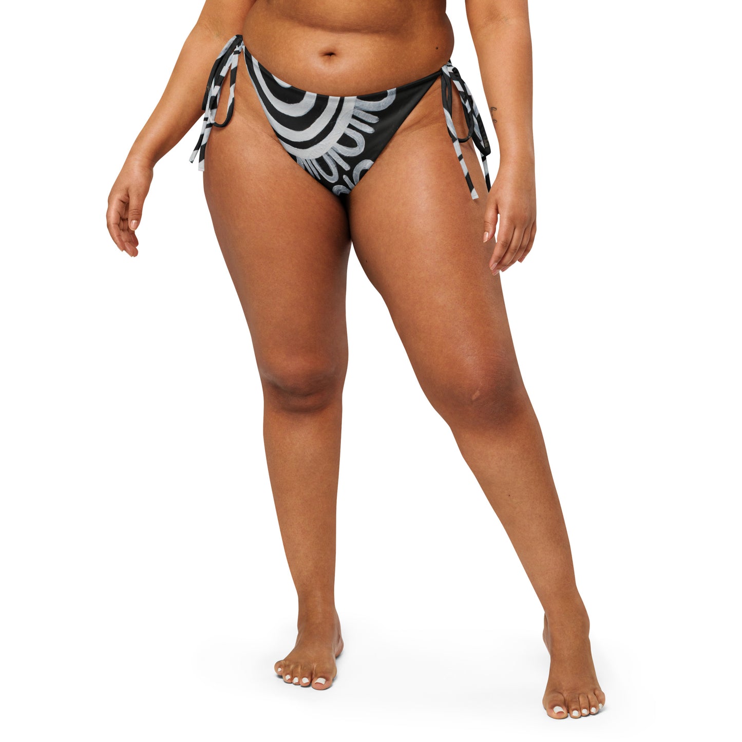 All-over print recycled string bikini bottom