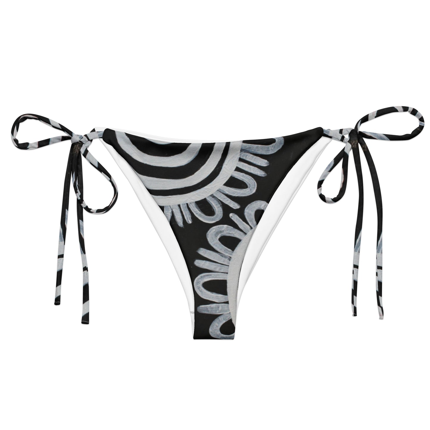 All-over print recycled string bikini bottom