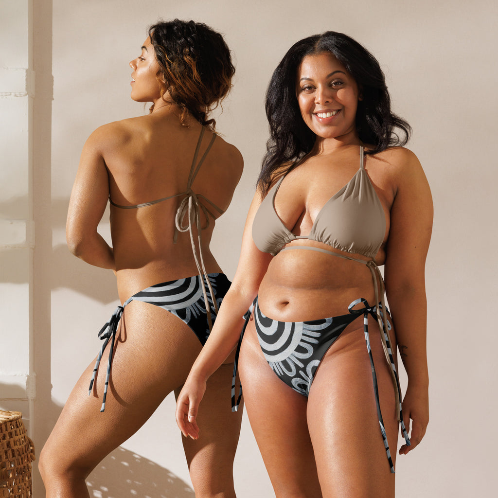 All-Over Print Recycled String Bikini Bottom