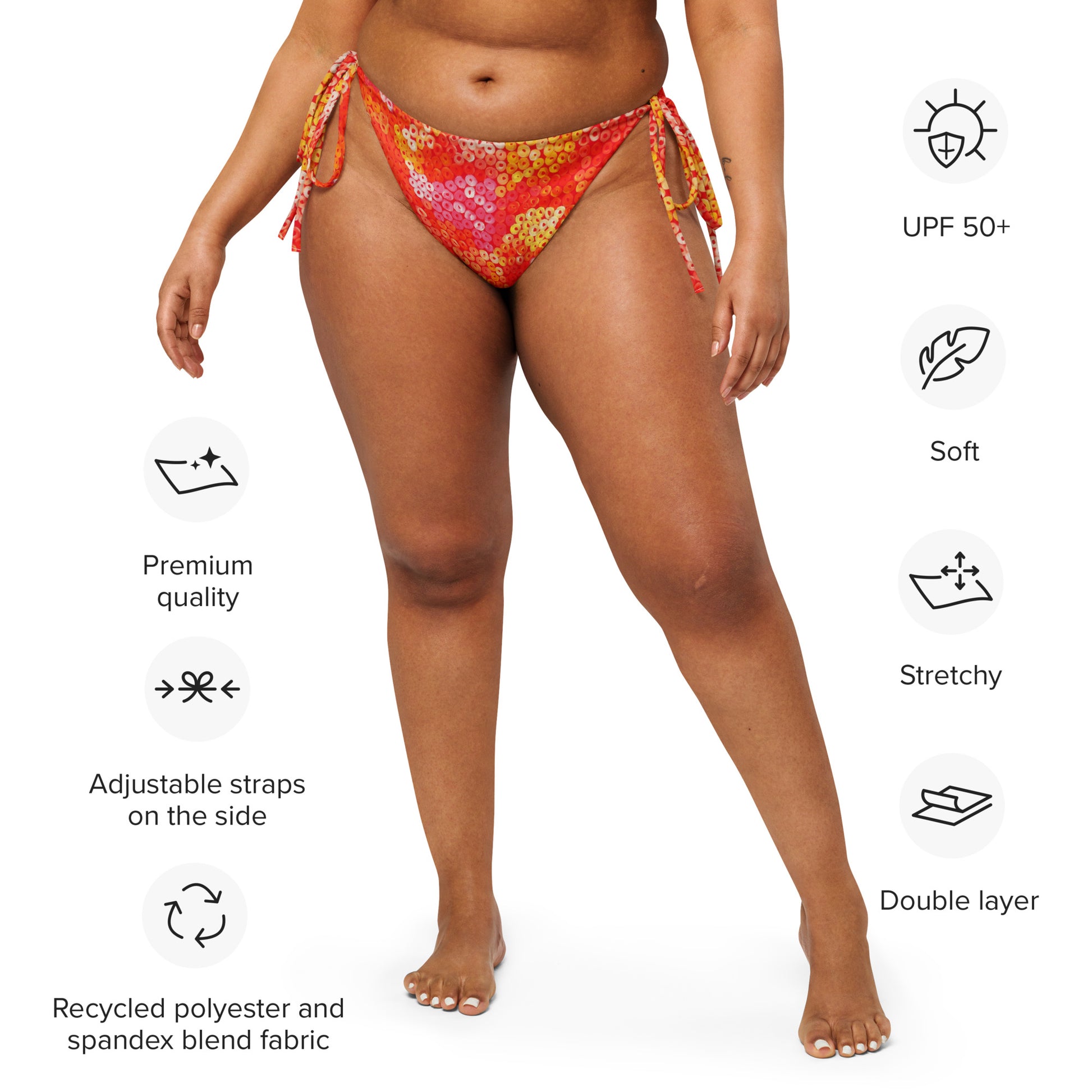 All-Over Print Recycled String Bikini Bottom