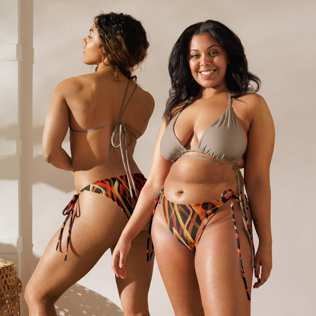 All-Over Print Recycled String Bikini Bottom