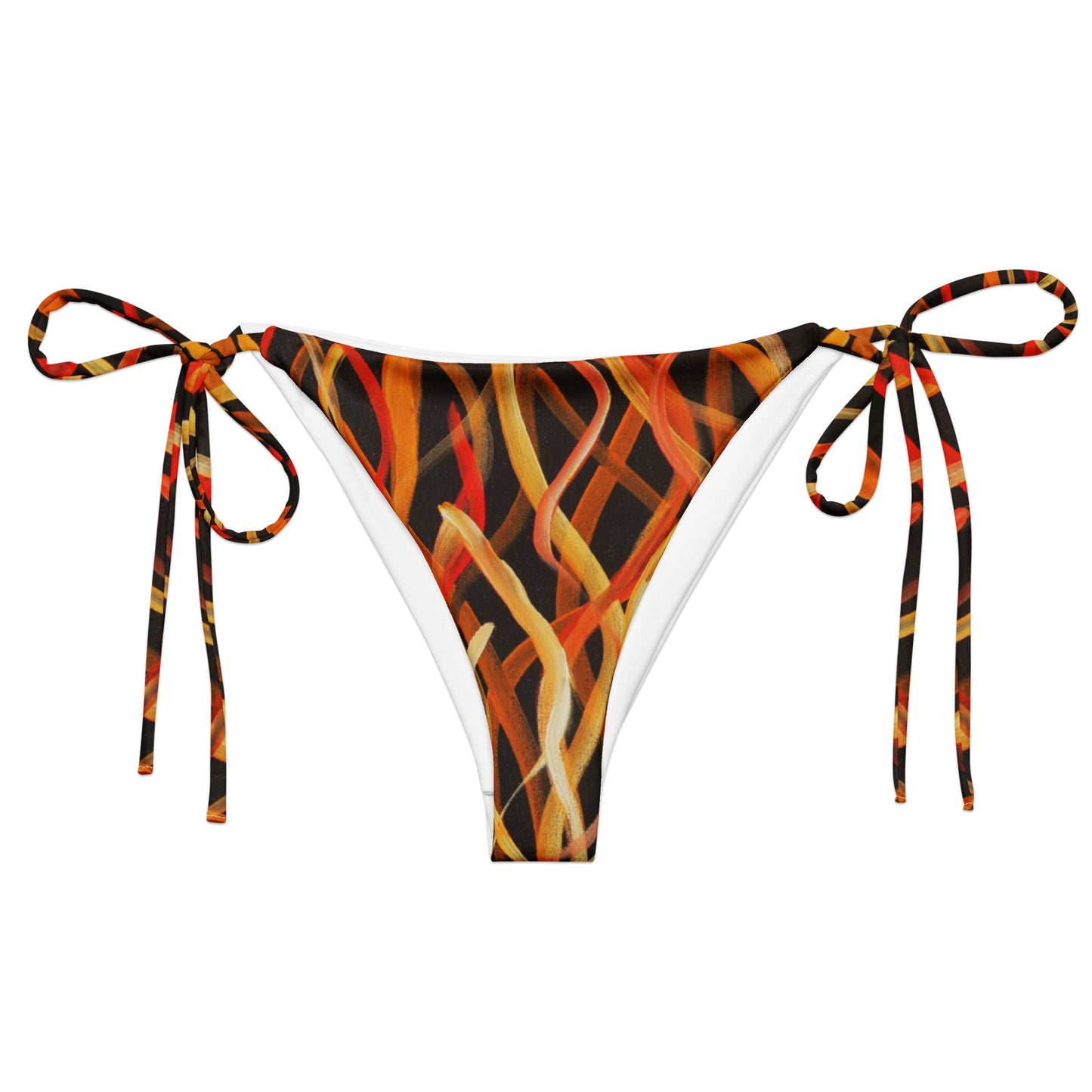 All-over print recycled string bikini bottom