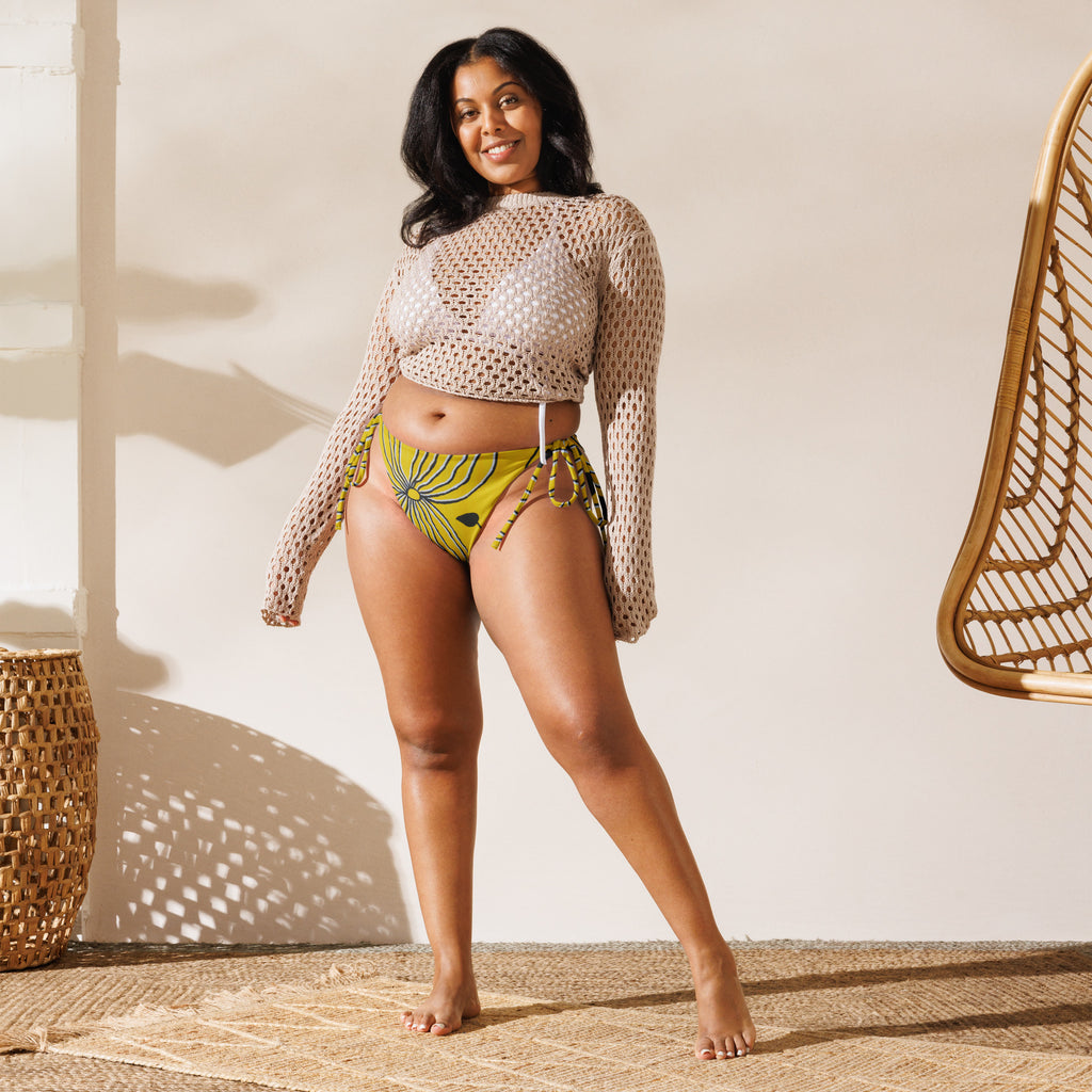 All-Over Print Recycled String Bikini Bottom