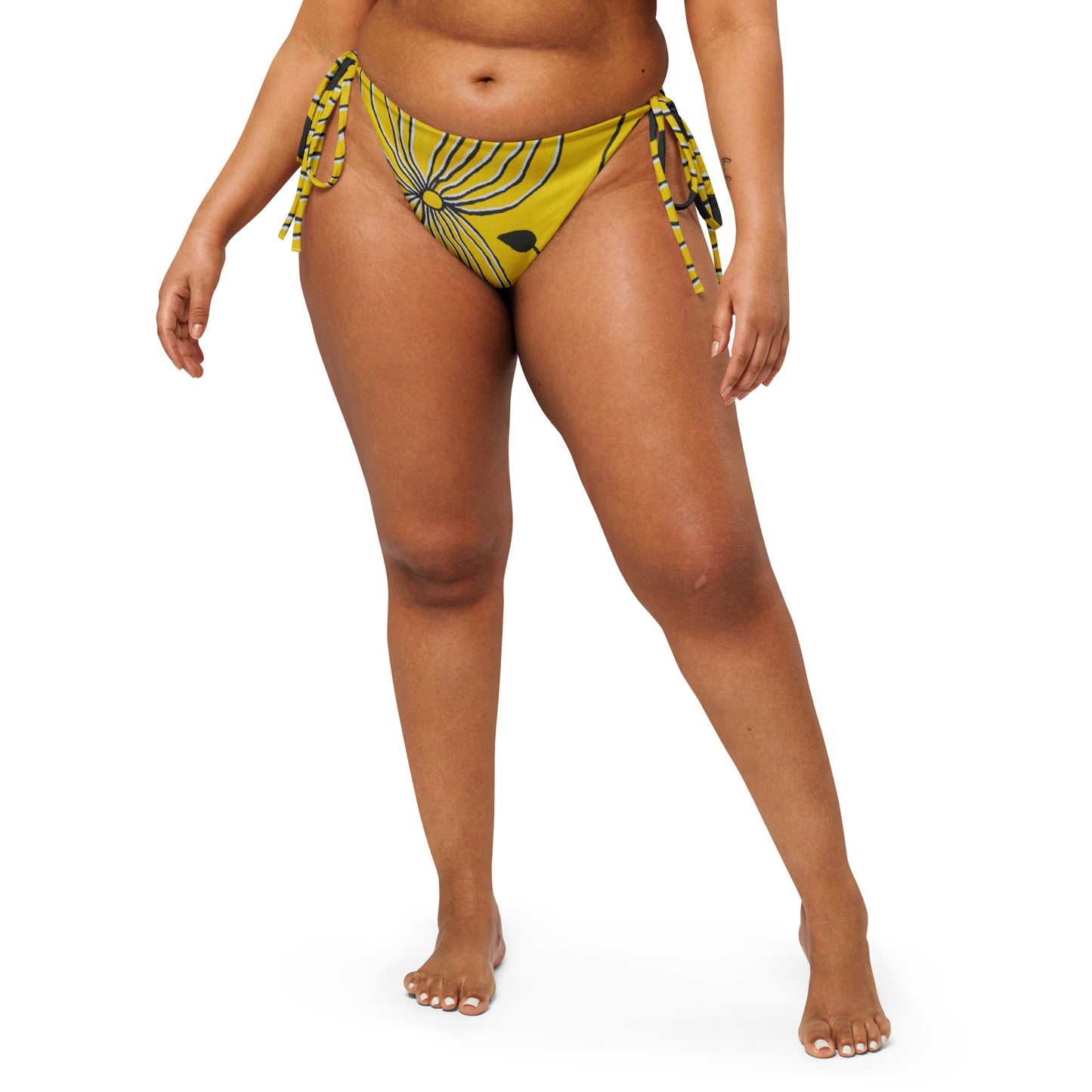 All-over print recycled string bikini bottom