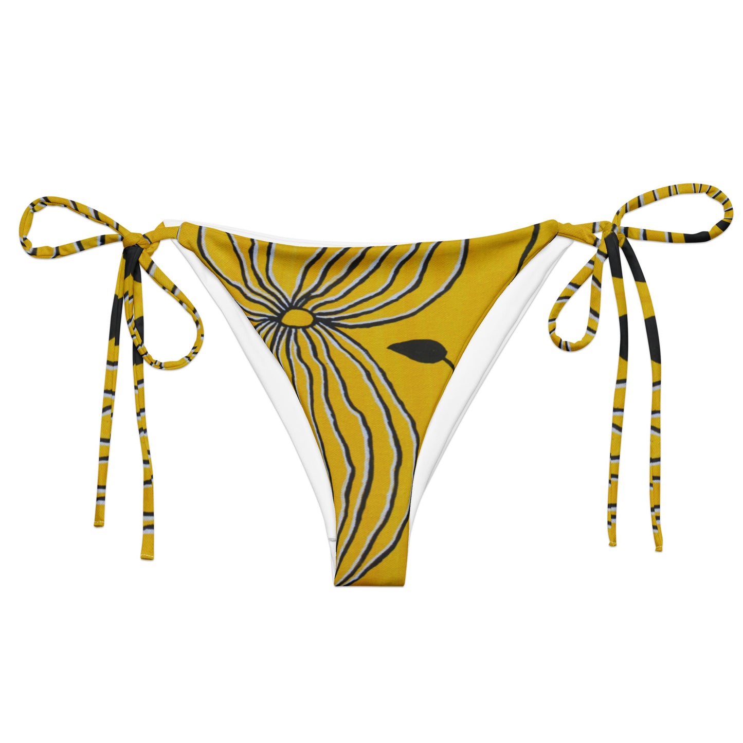 All-over print recycled string bikini bottom