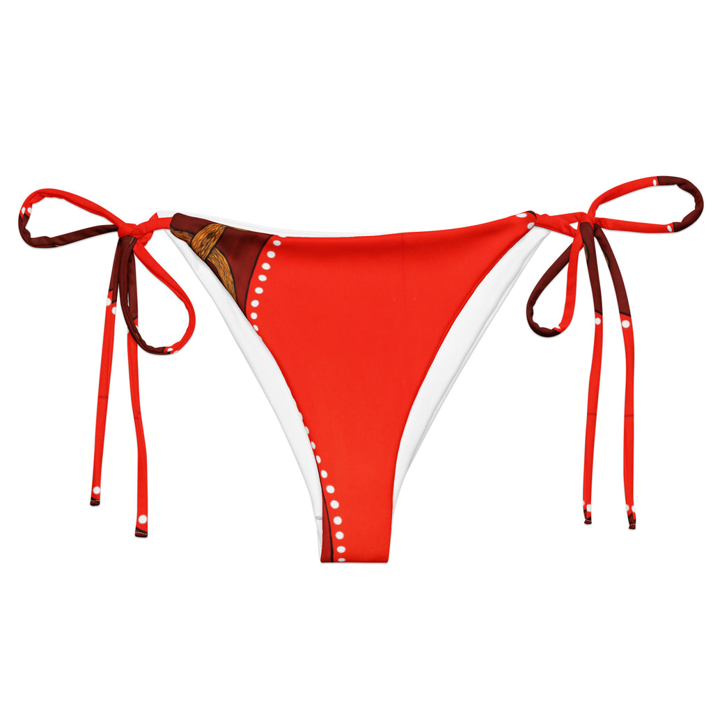 All-over print recycled string bikini bottom