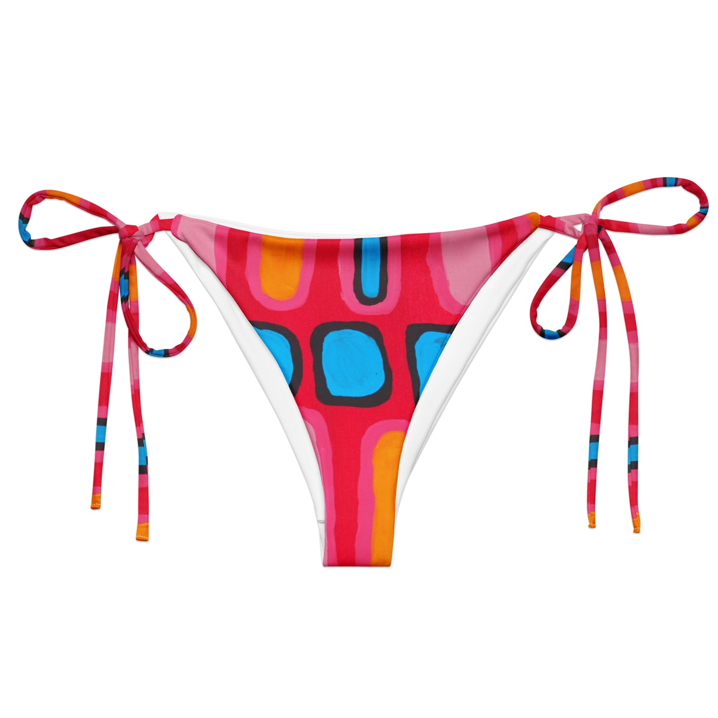 All-over print recycled string bikini bottom