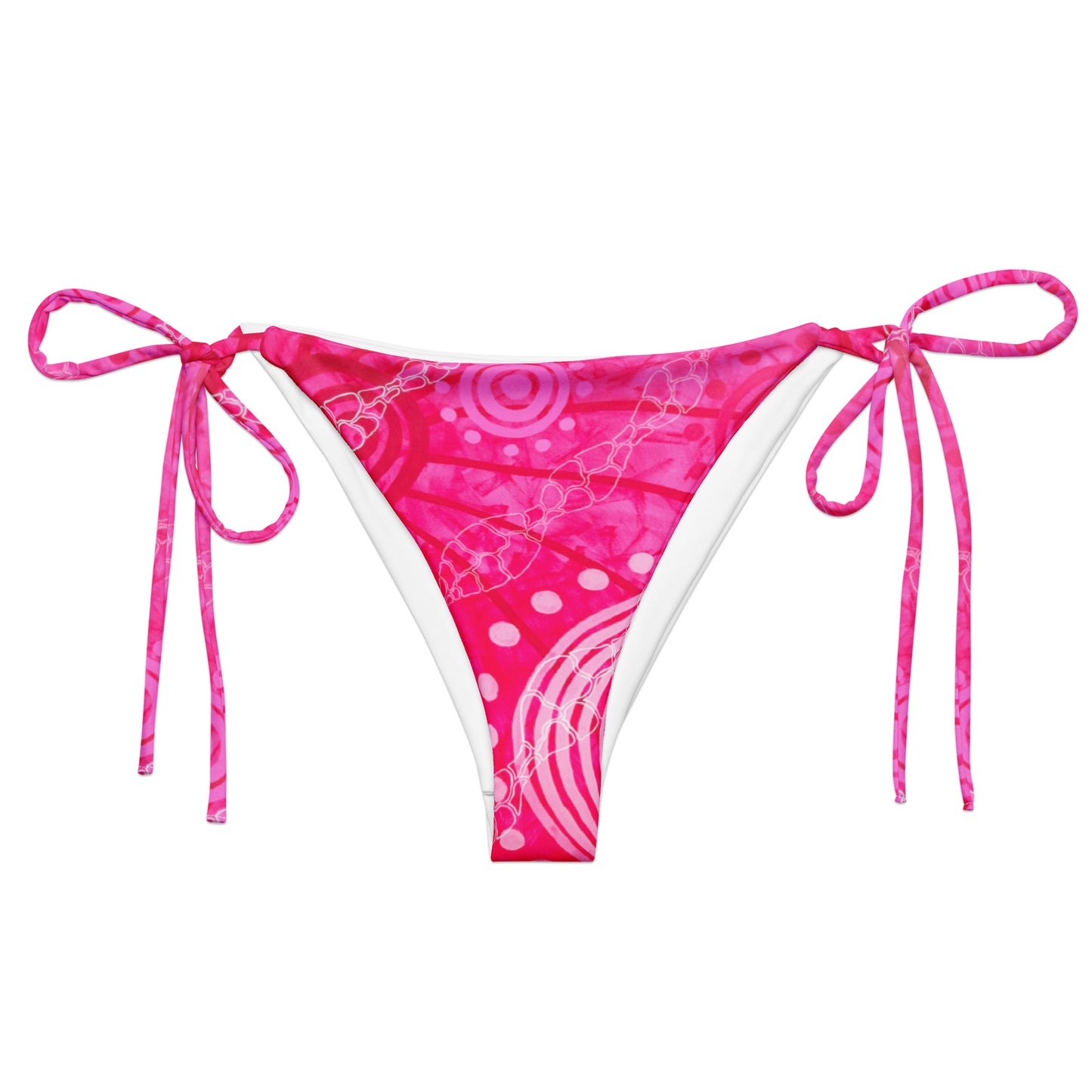 All-over print recycled string bikini bottom