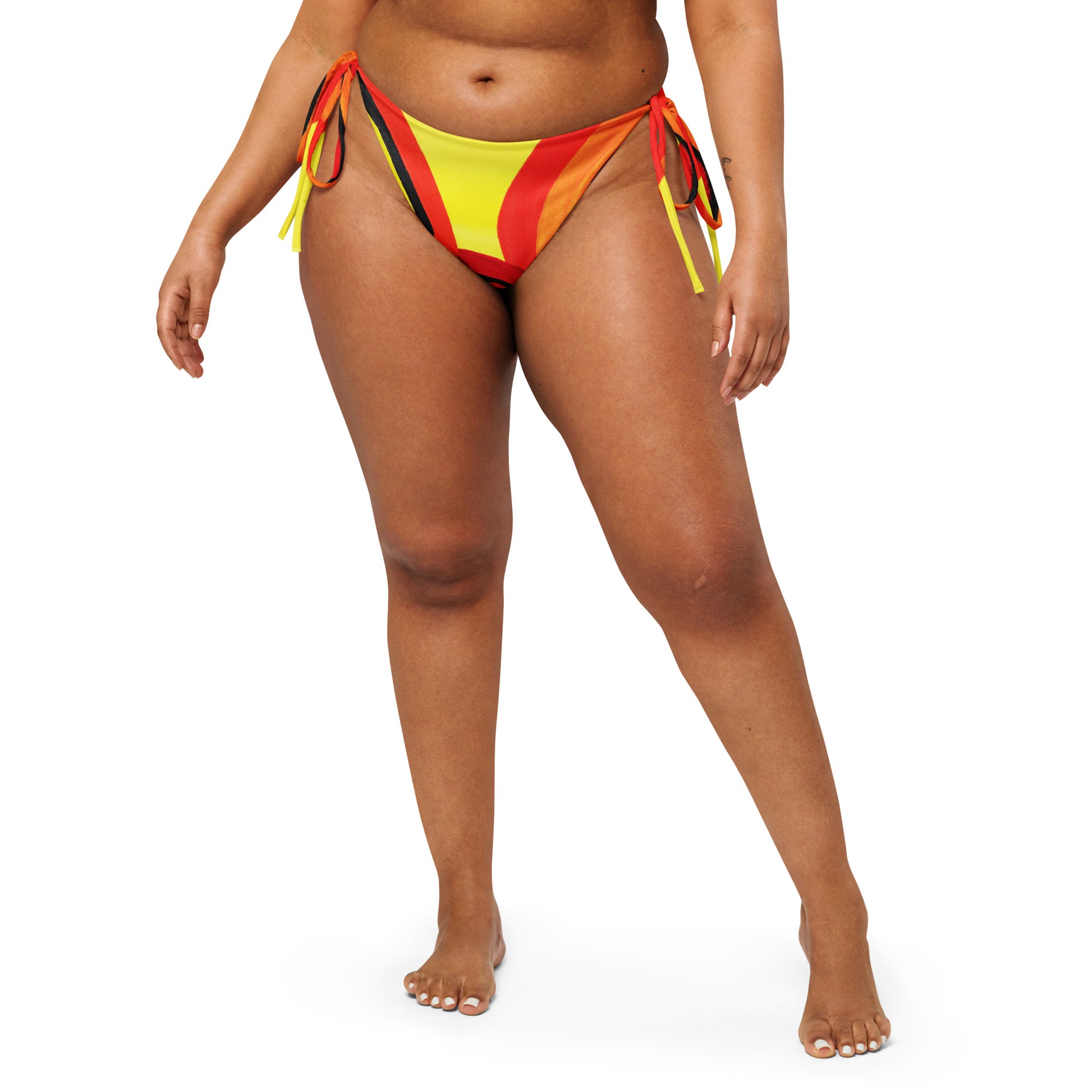 All-over print recycled string bikini bottom