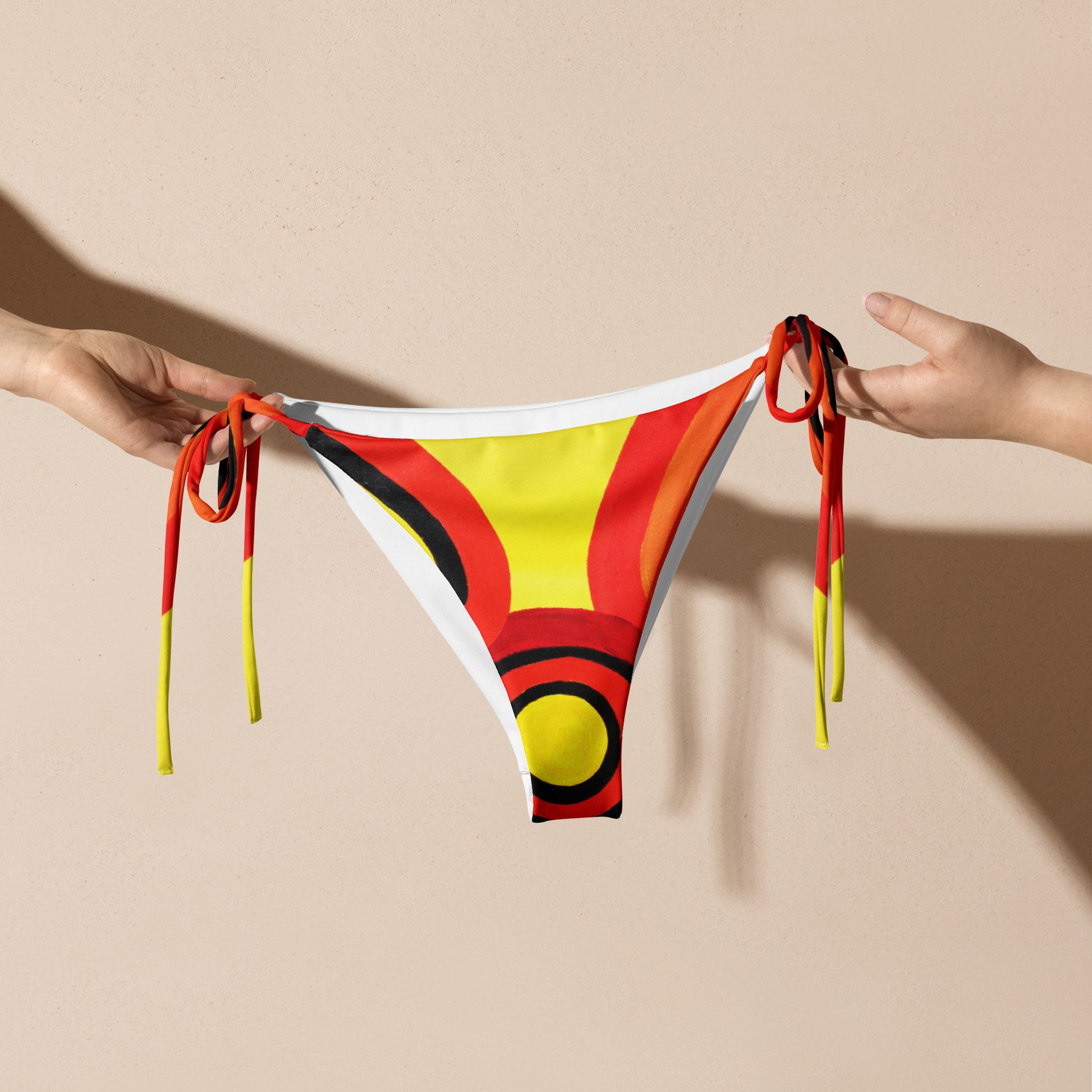 All-over print recycled string bikini bottom