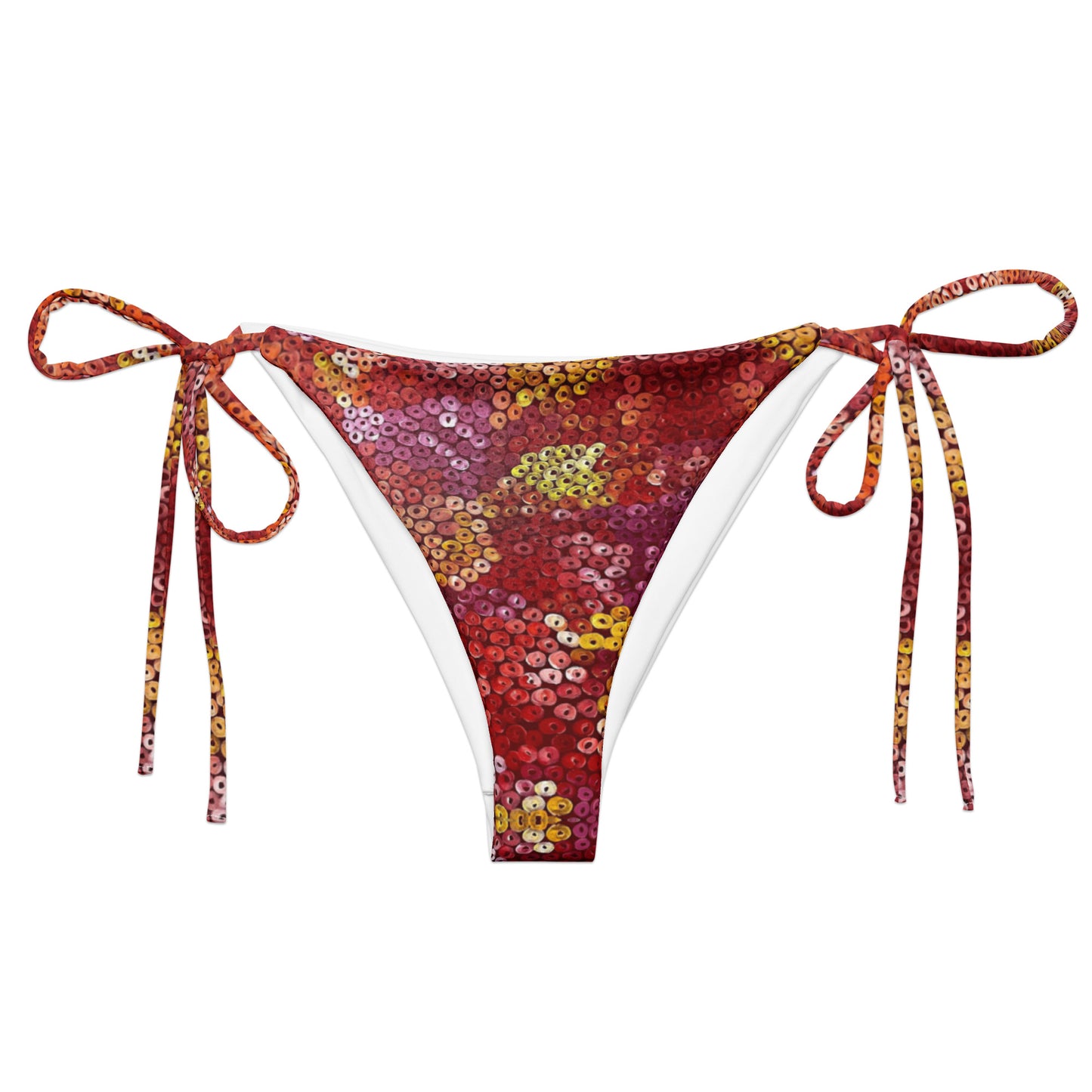 All-over print recycled string bikini bottom