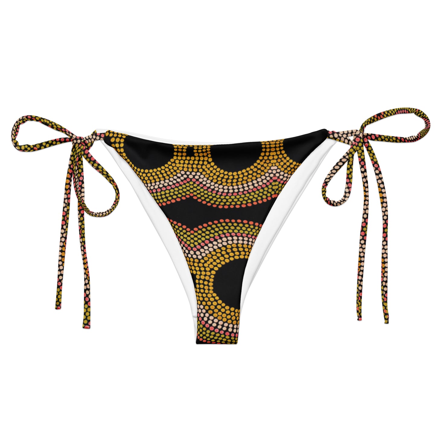 All-over print recycled string bikini bottom