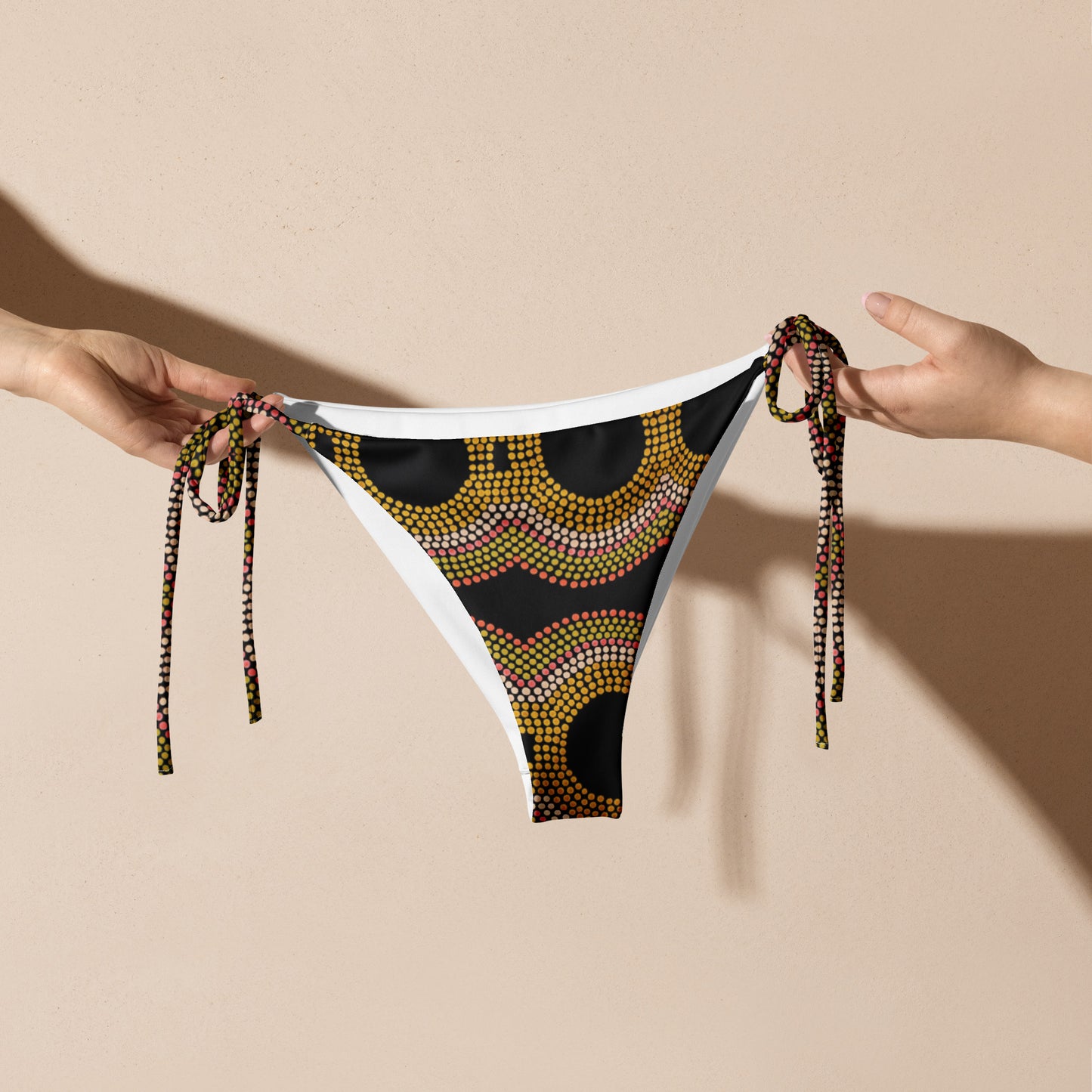 All-over print recycled string bikini bottom