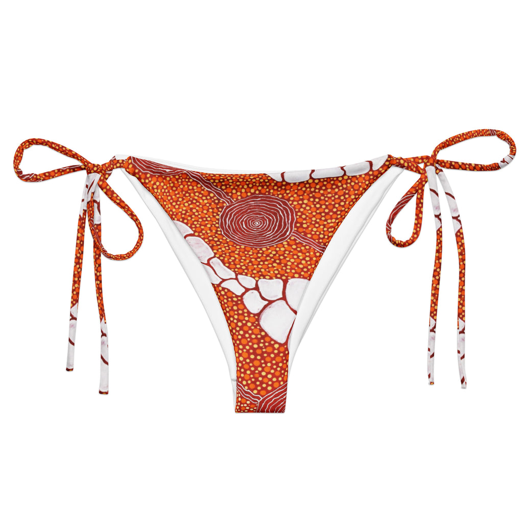All-over print recycled string bikini bottom