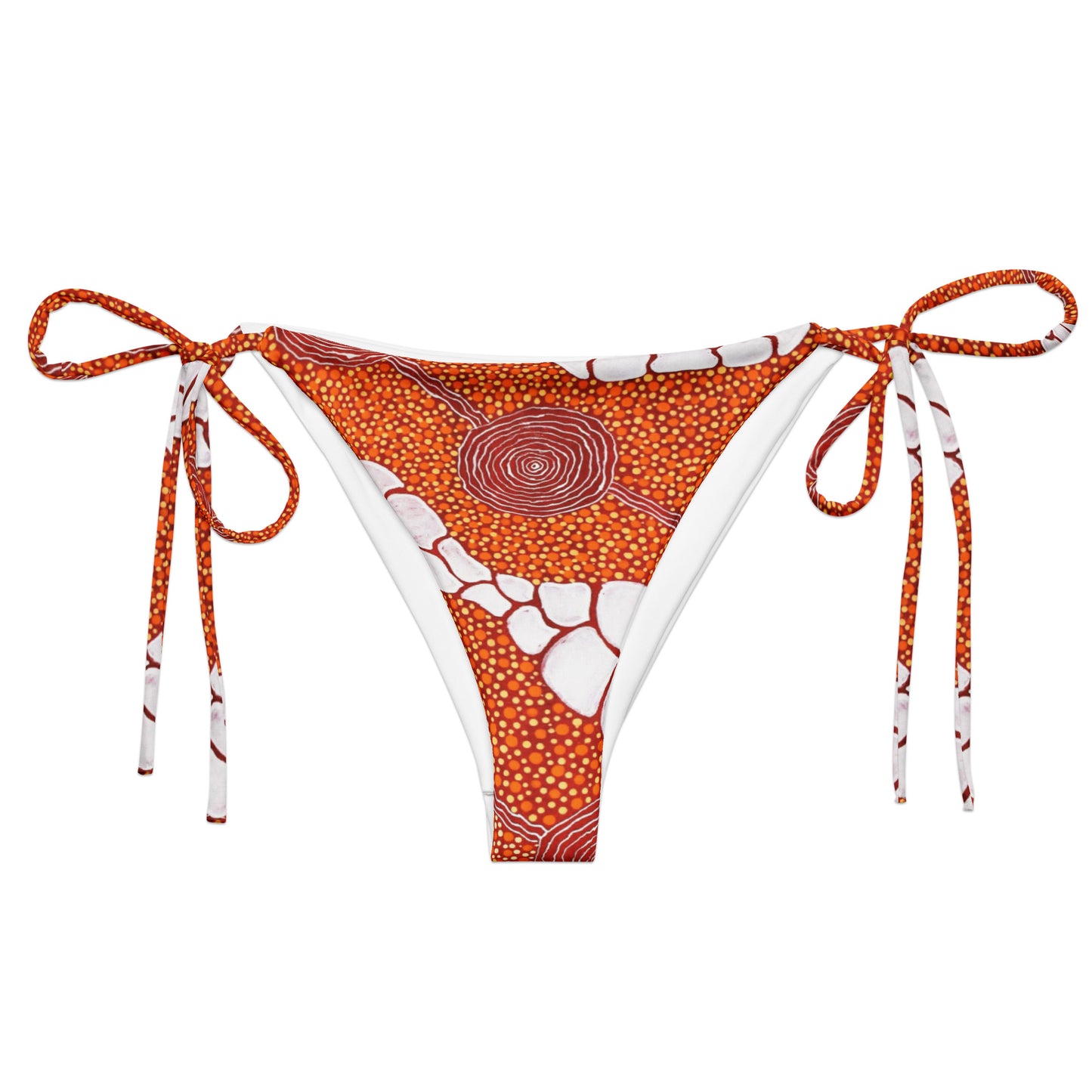 All-over print recycled string bikini bottom