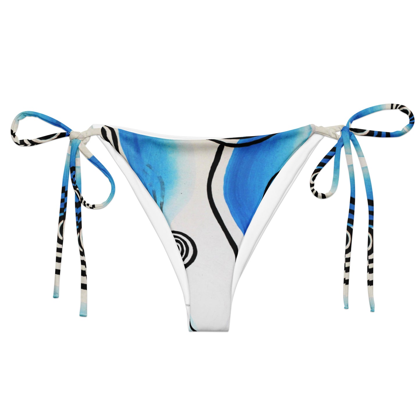 All-over print recycled string bikini bottom