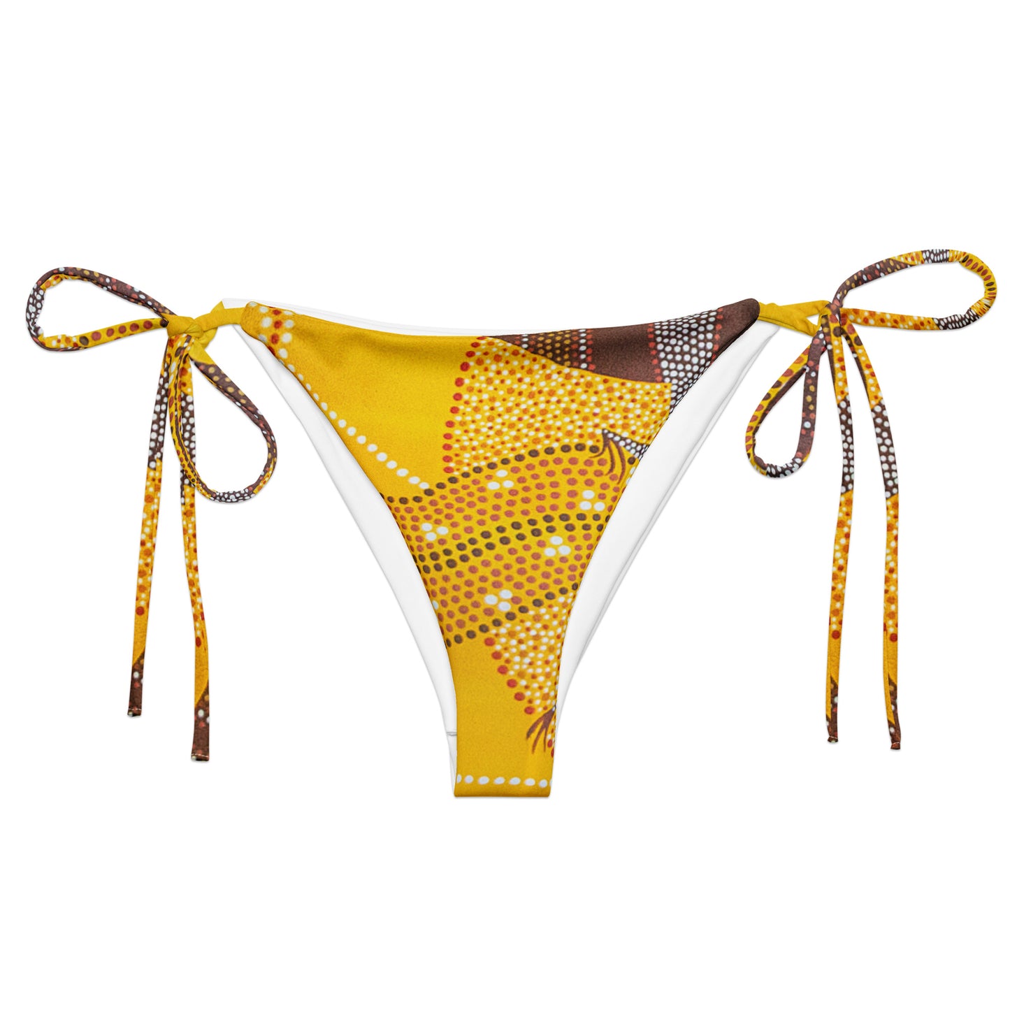 All-over print recycled string bikini bottom