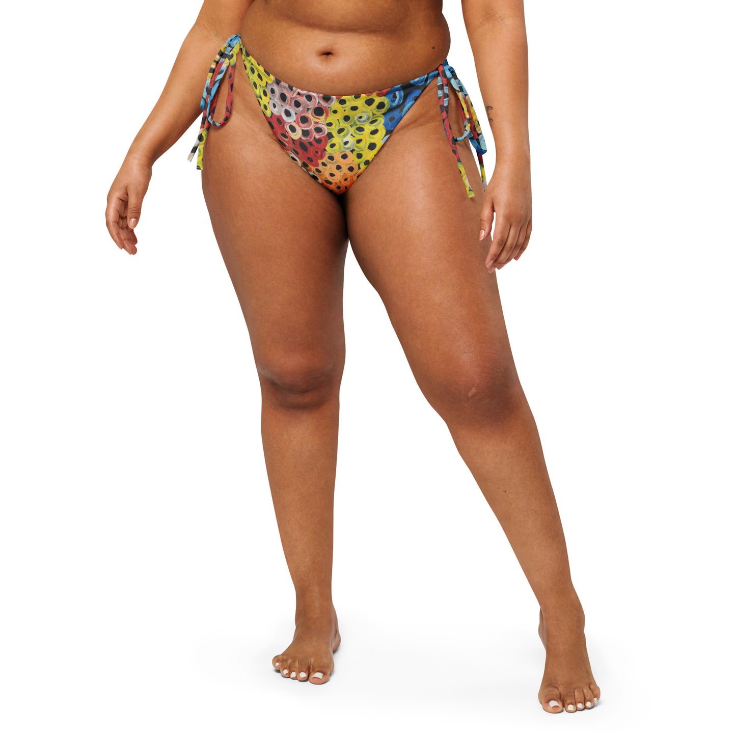 All-over print recycled string bikini bottom