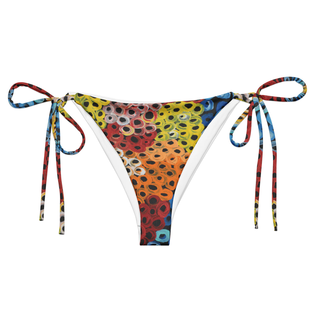 All-over print recycled string bikini bottom