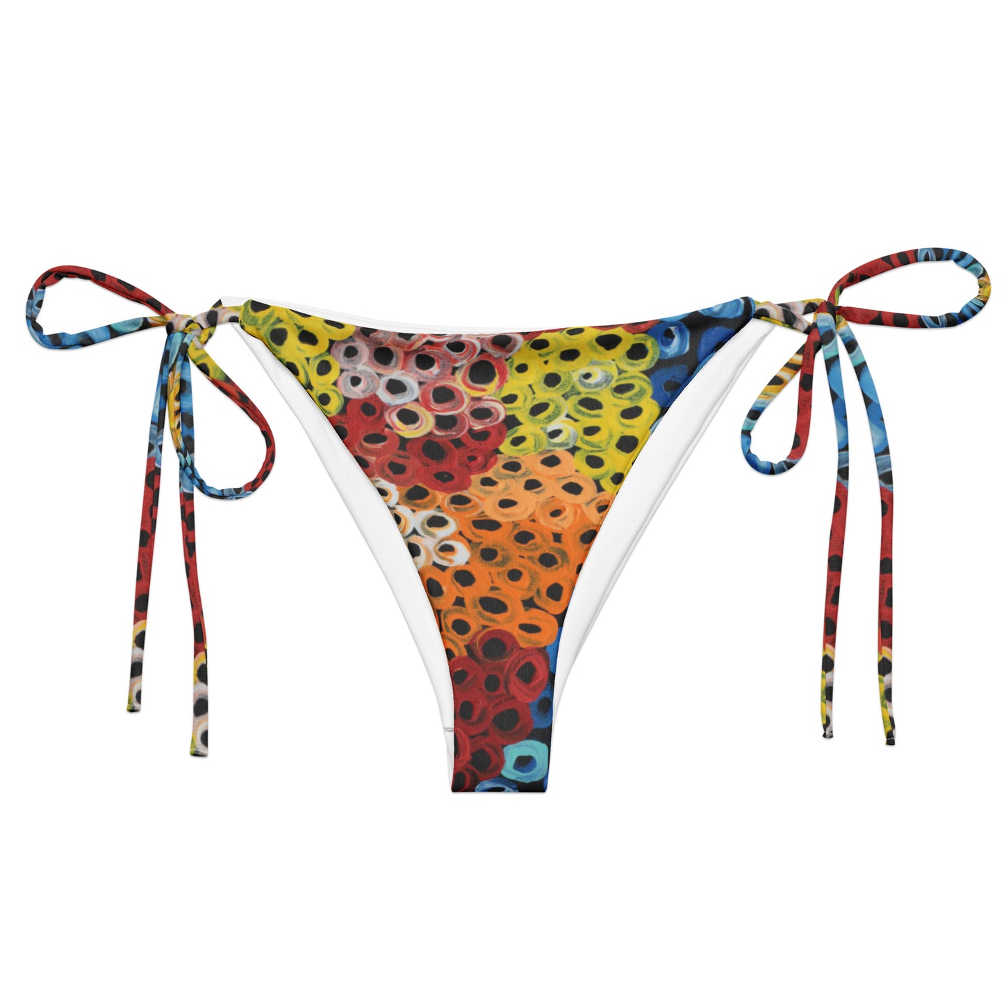 All-over print recycled string bikini bottom