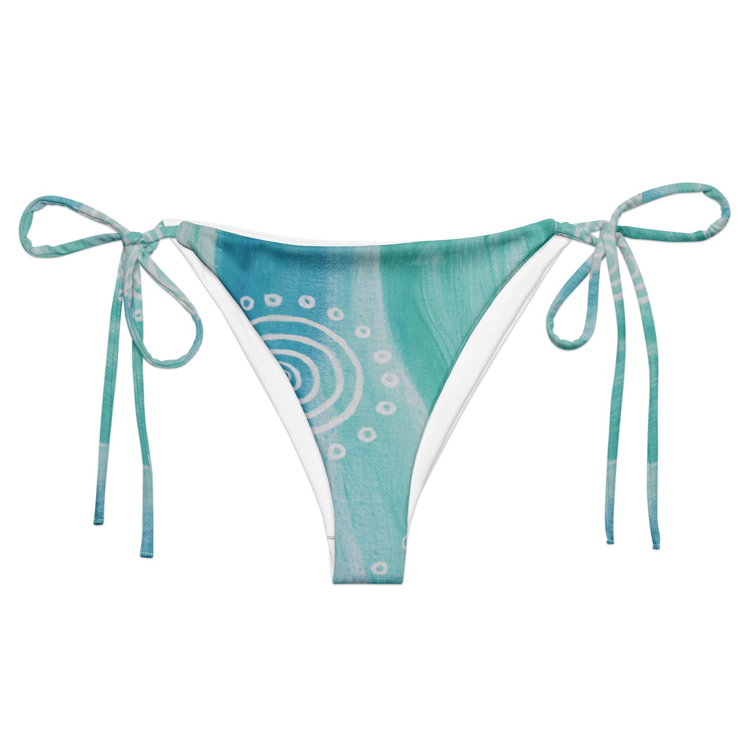 All-over print recycled string bikini bottom