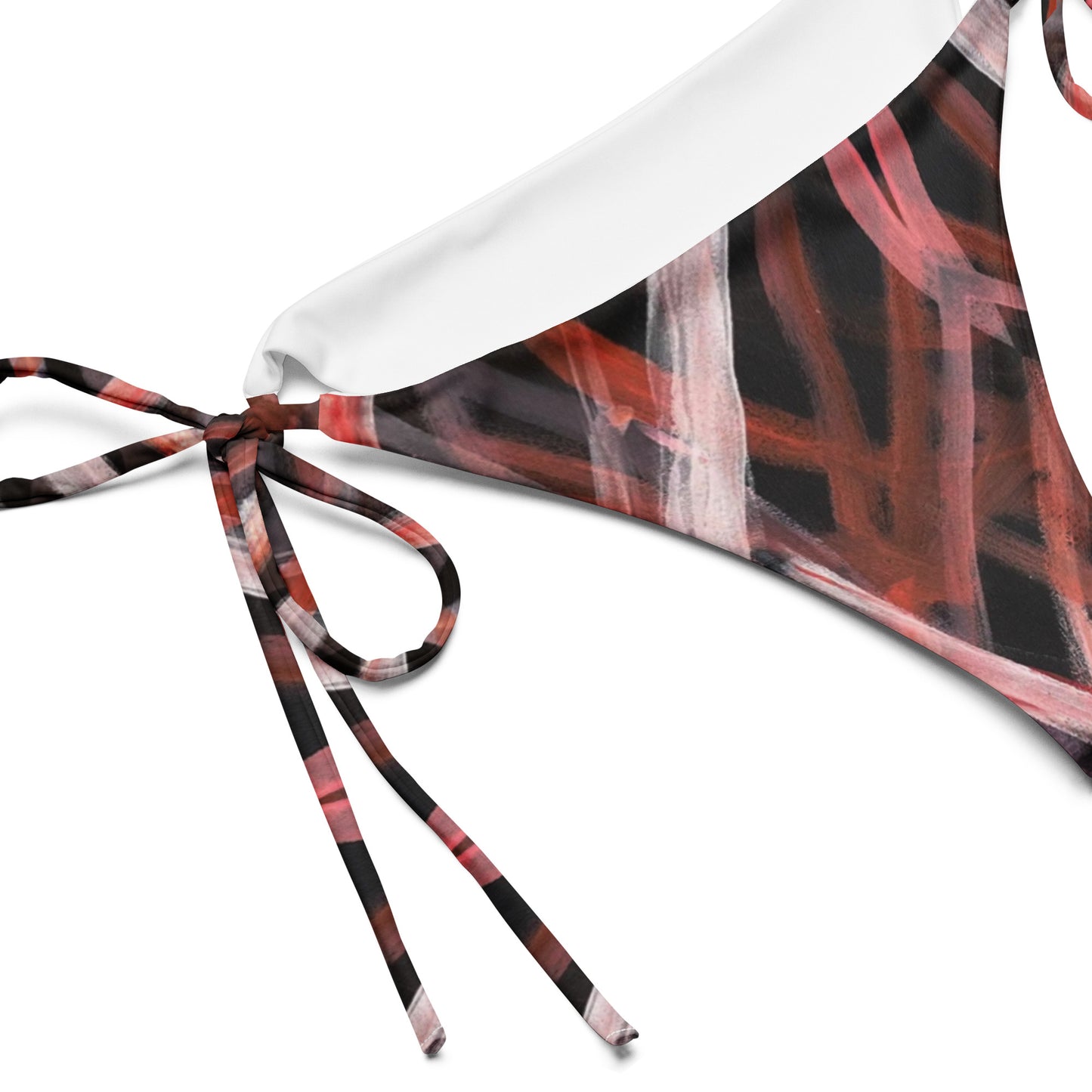 All-over print recycled string bikini bottom