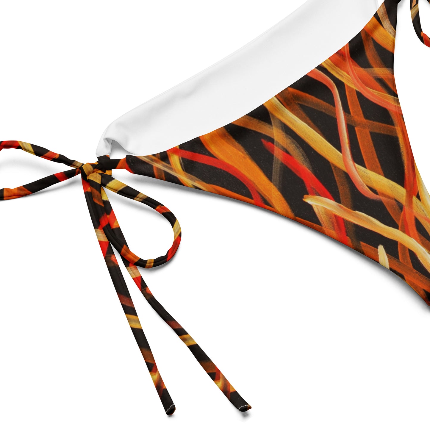 All-over print recycled string bikini bottom