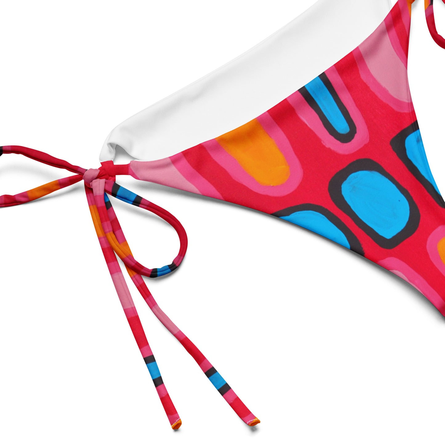 All-over print recycled string bikini bottom