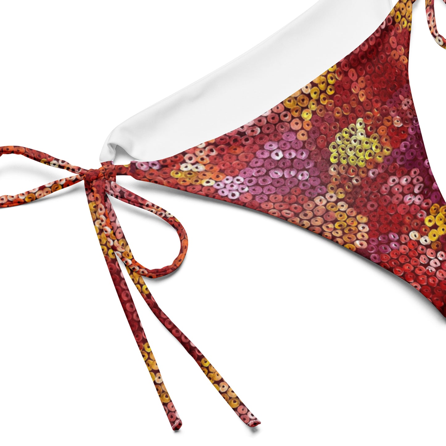 All-over print recycled string bikini bottom