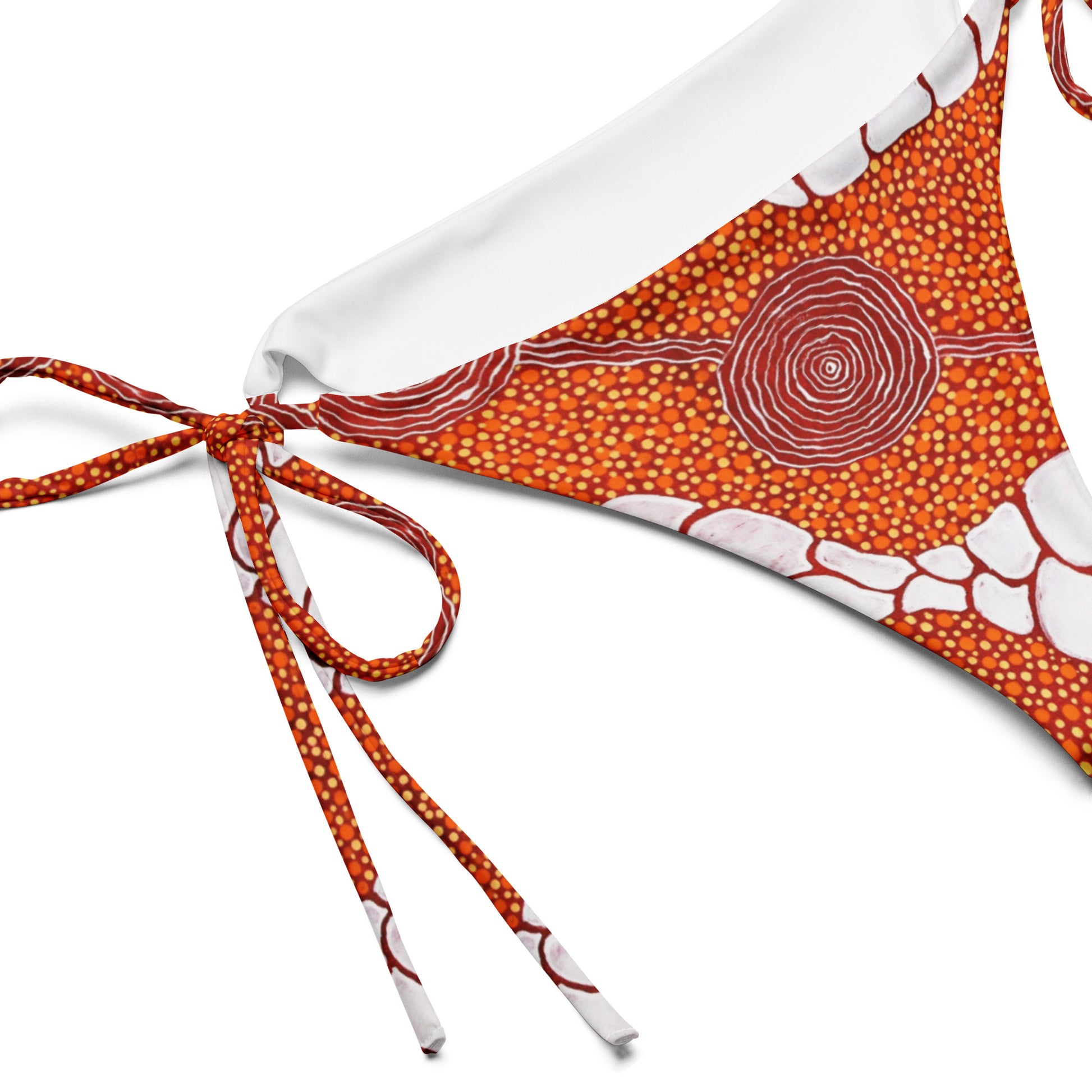 All-over print recycled string bikini bottom