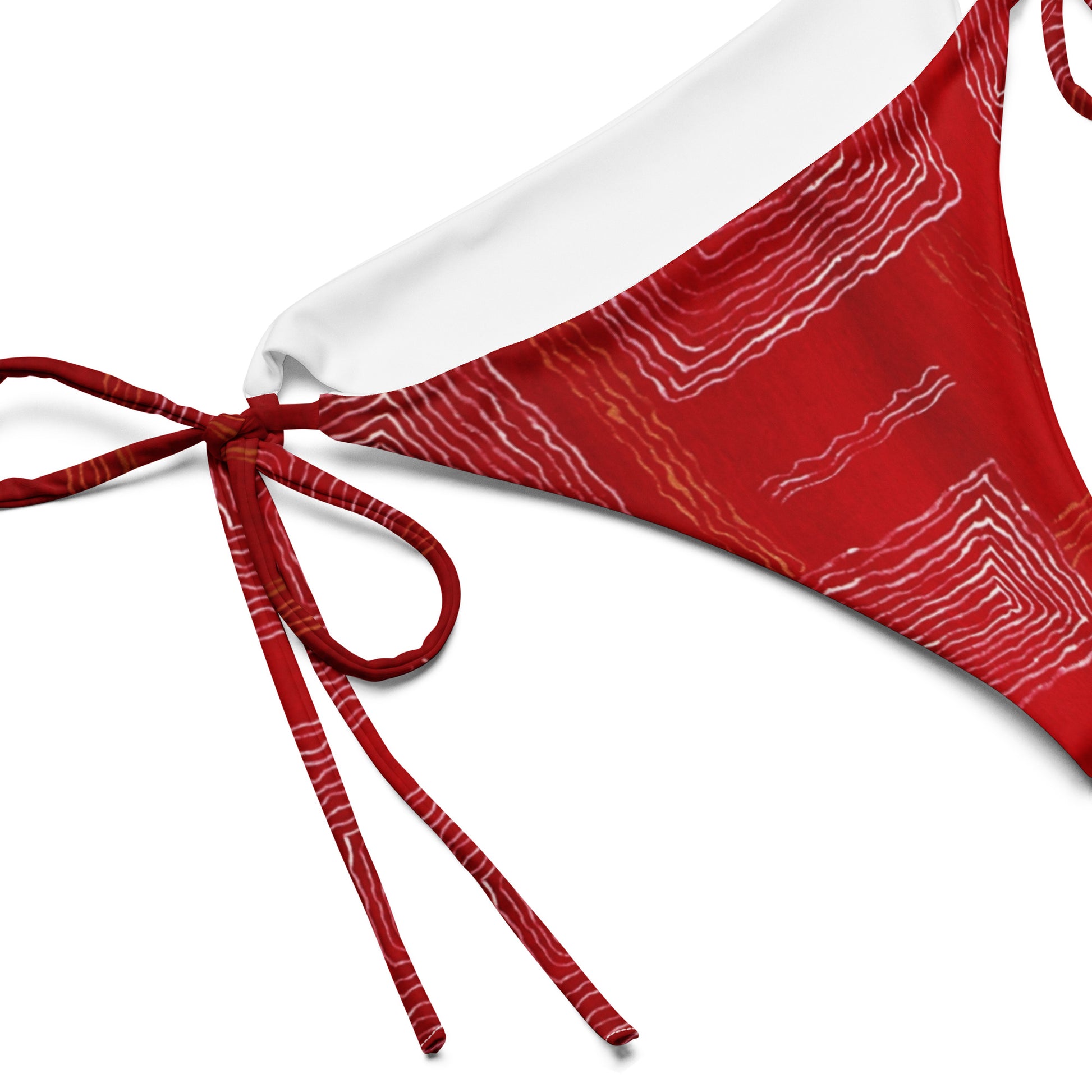 All-over print recycled string bikini bottom