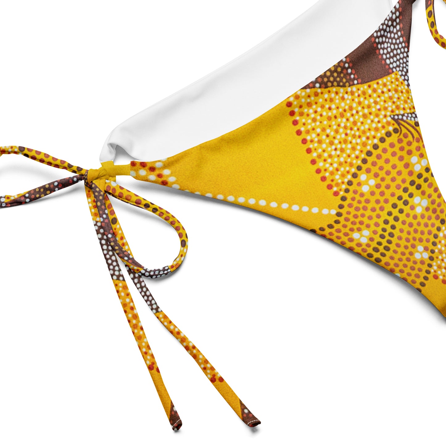 All-over print recycled string bikini bottom