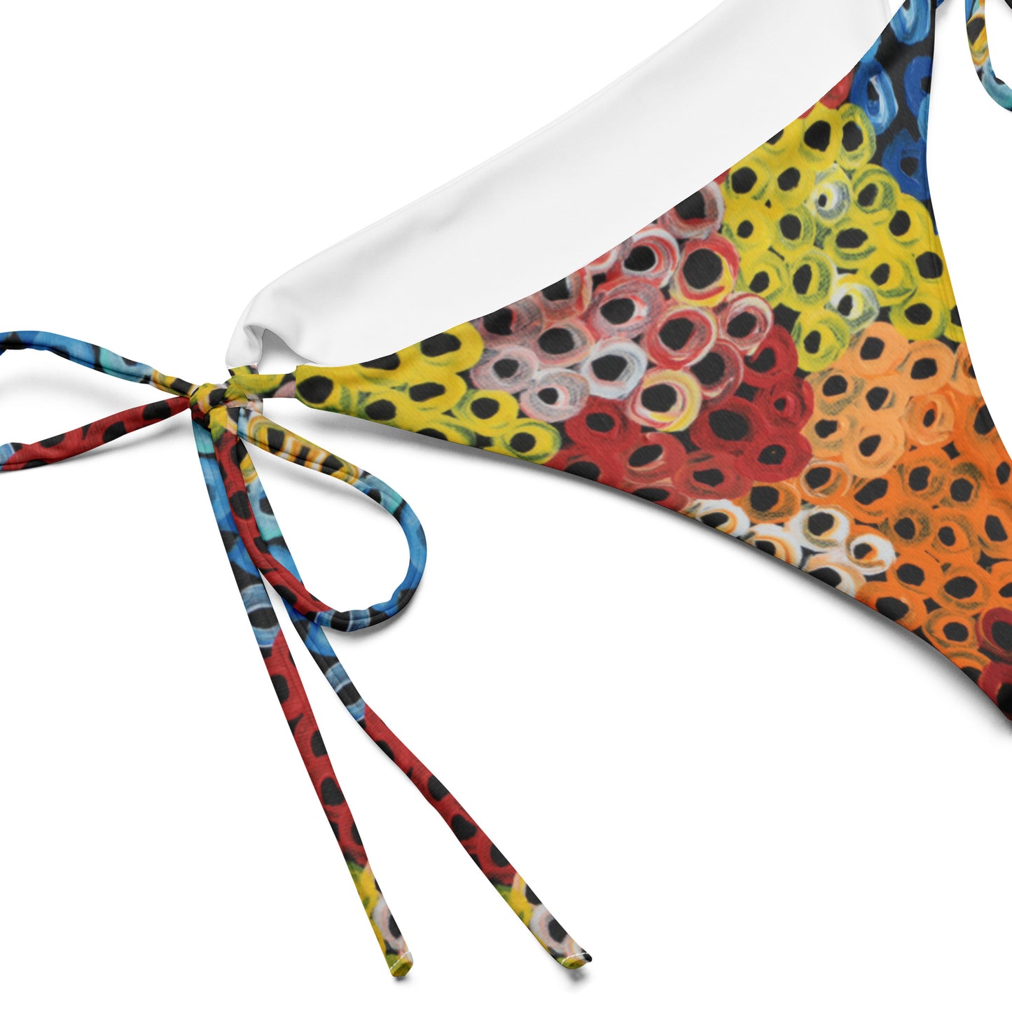 All-over print recycled string bikini bottom