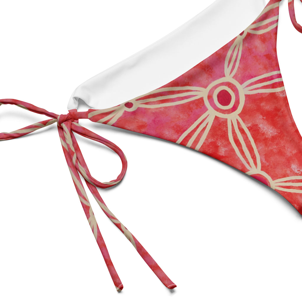 All-over print recycled string bikini bottom