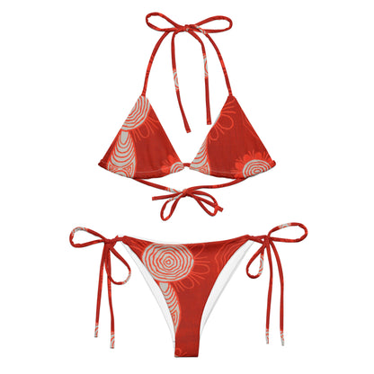 All-Over Print Recycled String Bikini - Songlines