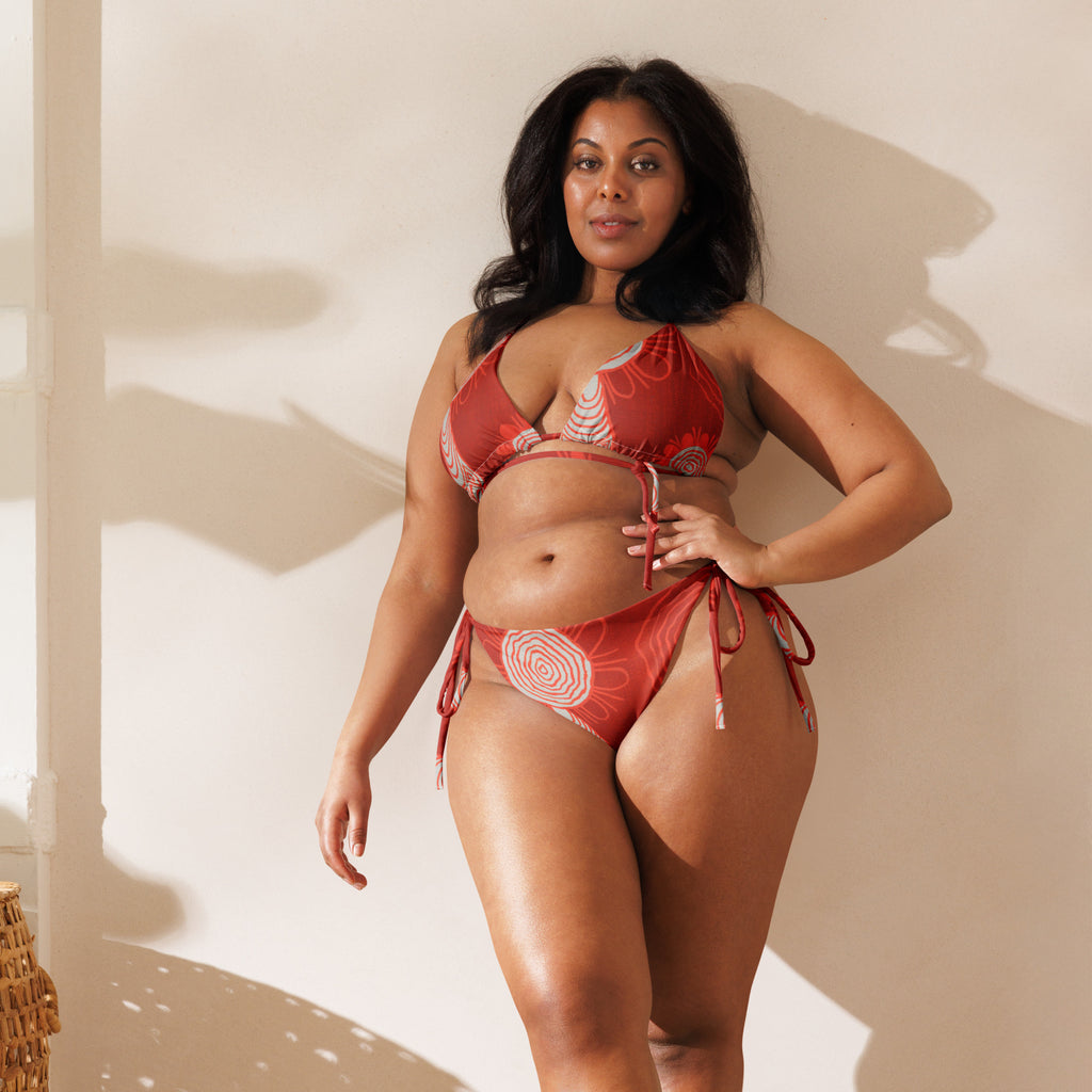 All-Over Print Recycled String Bikini - Songlines
