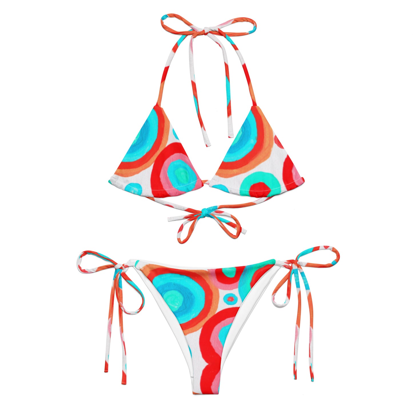 All-over print recycled string bikini