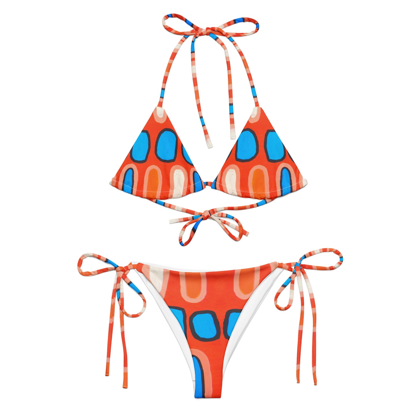 All-over print recycled string bikini