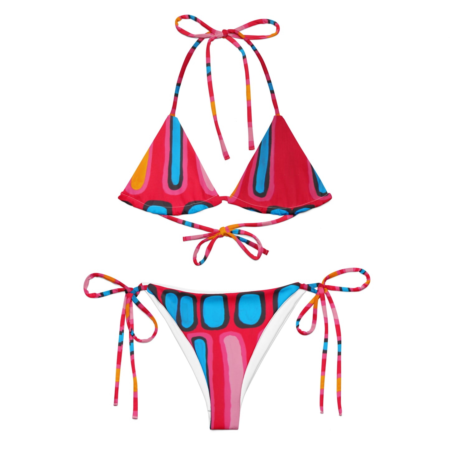 All-over print recycled string bikini