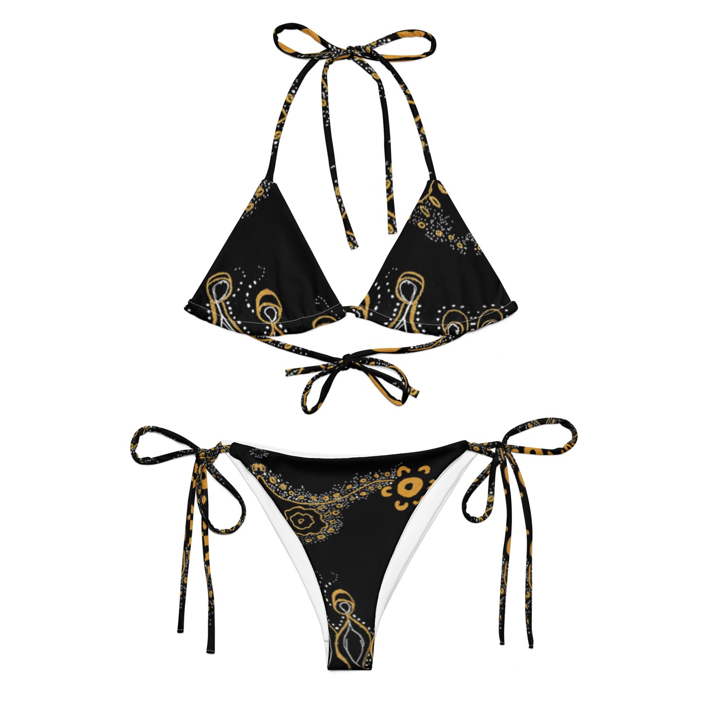 All-over print recycled string bikini