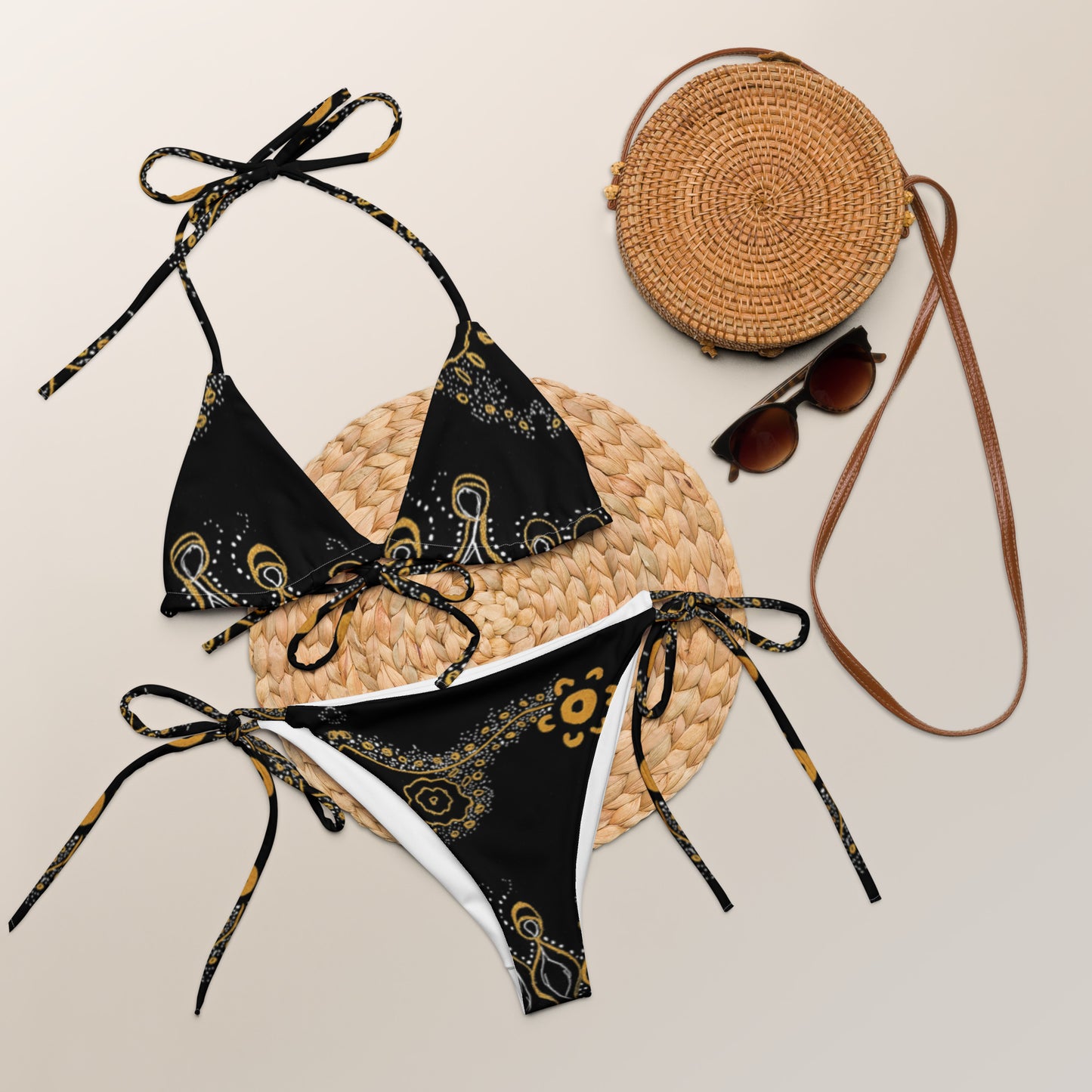 All-over print recycled string bikini