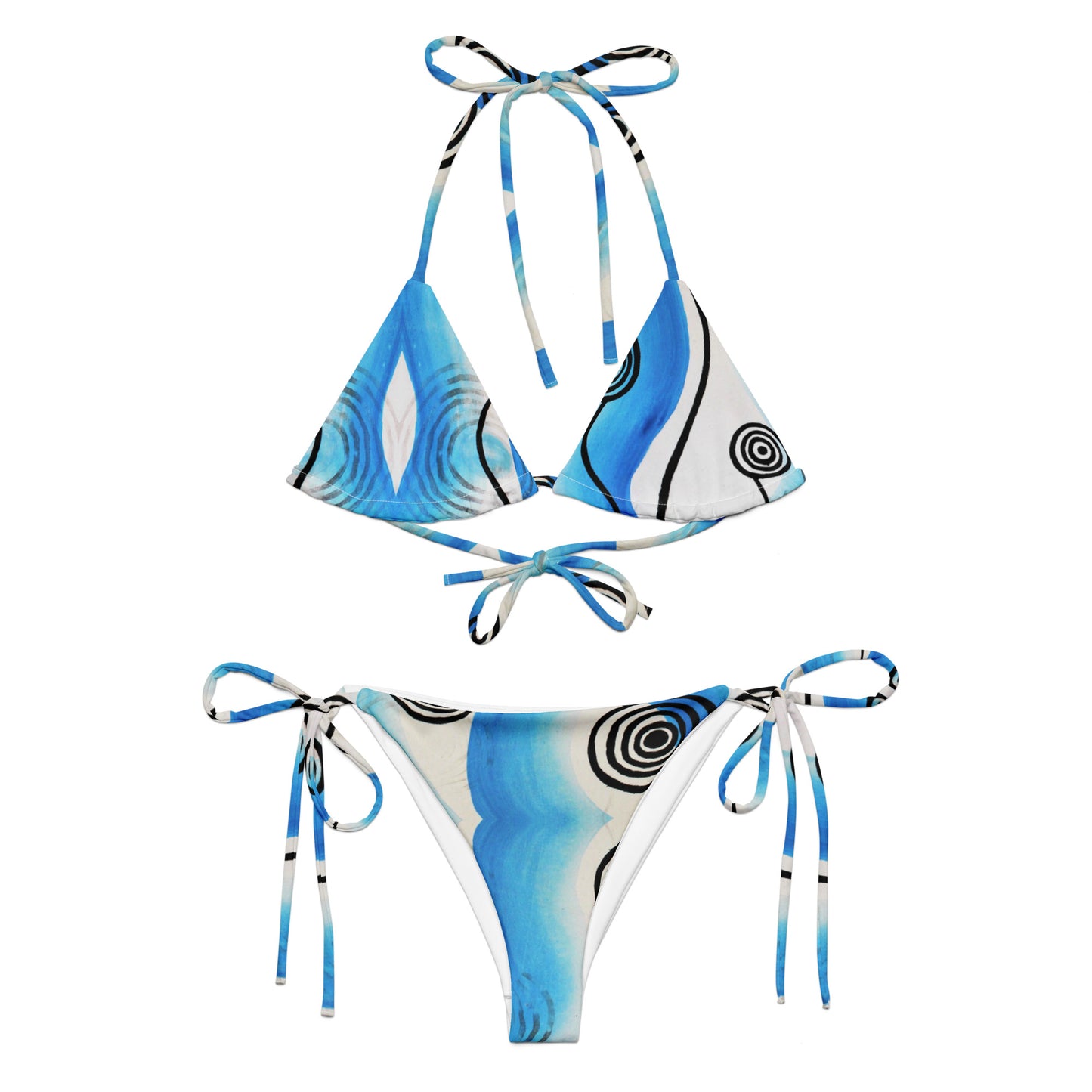 All-over print recycled string bikini