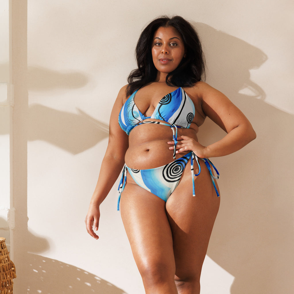 All-Over Print Recycled String Bikini Set