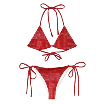 All-Over Print Recycled String Bikini - Artwork 12