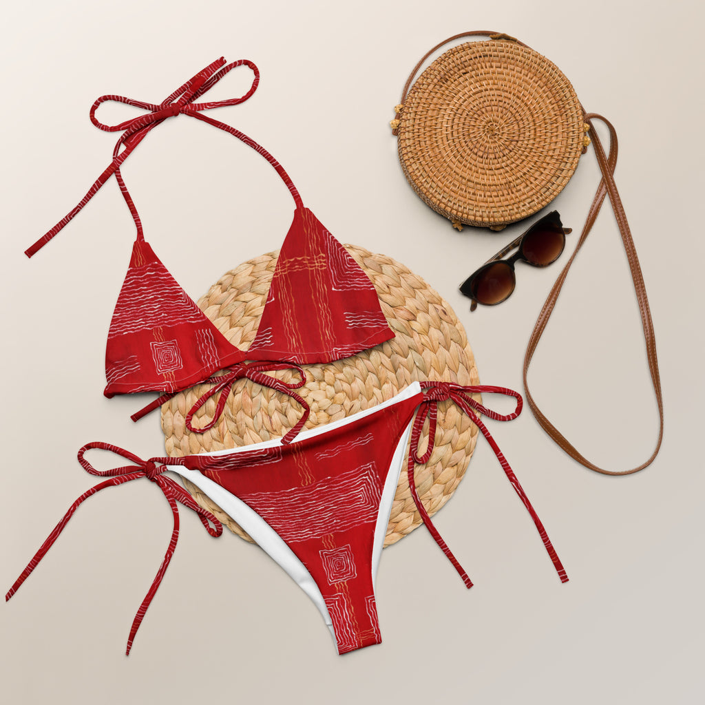 All-Over Print Recycled String Bikini - Artwork 12