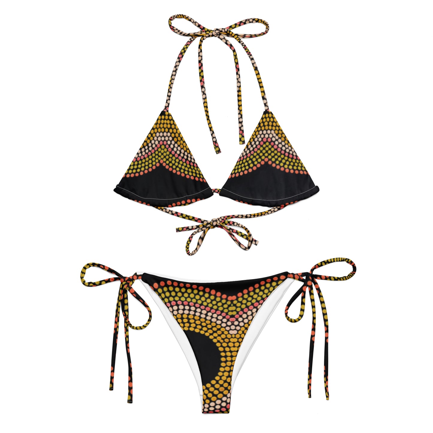 All-over print recycled string bikini