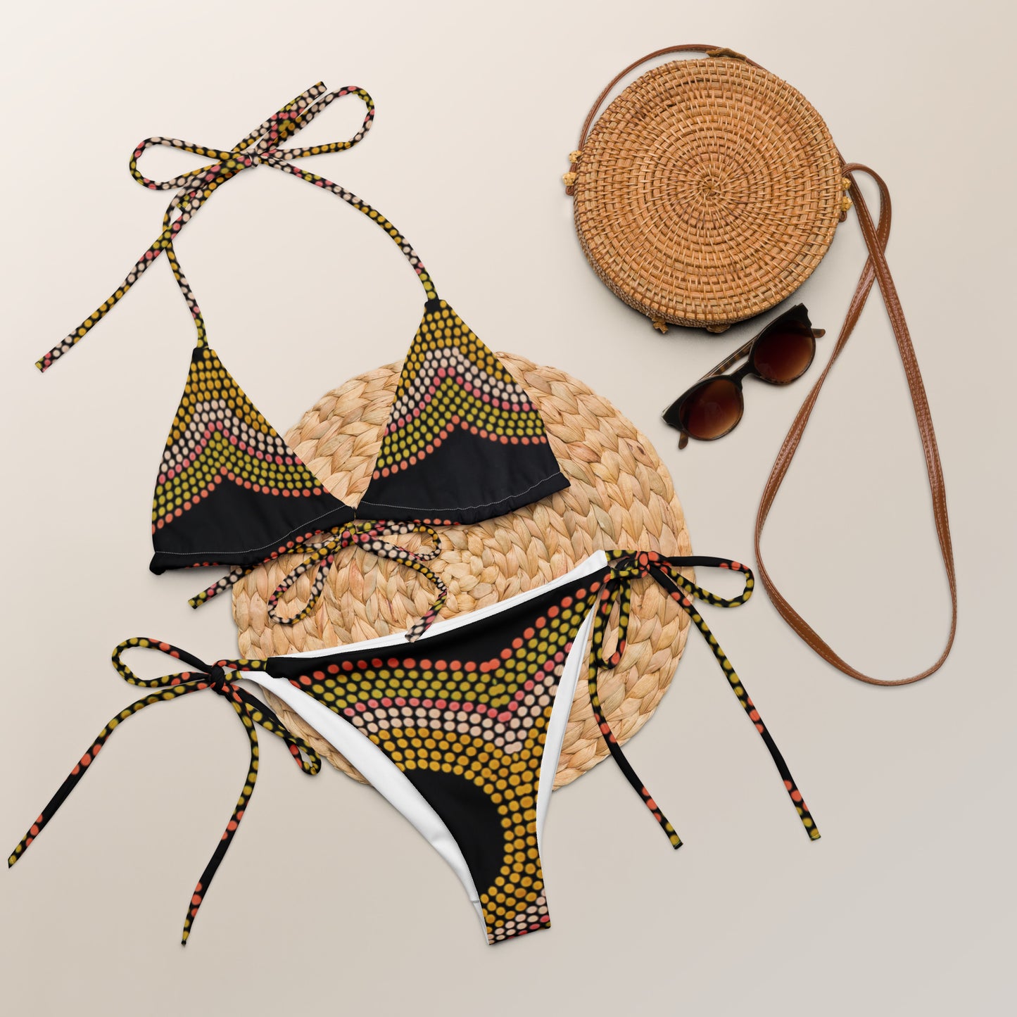 All-over print recycled string bikini