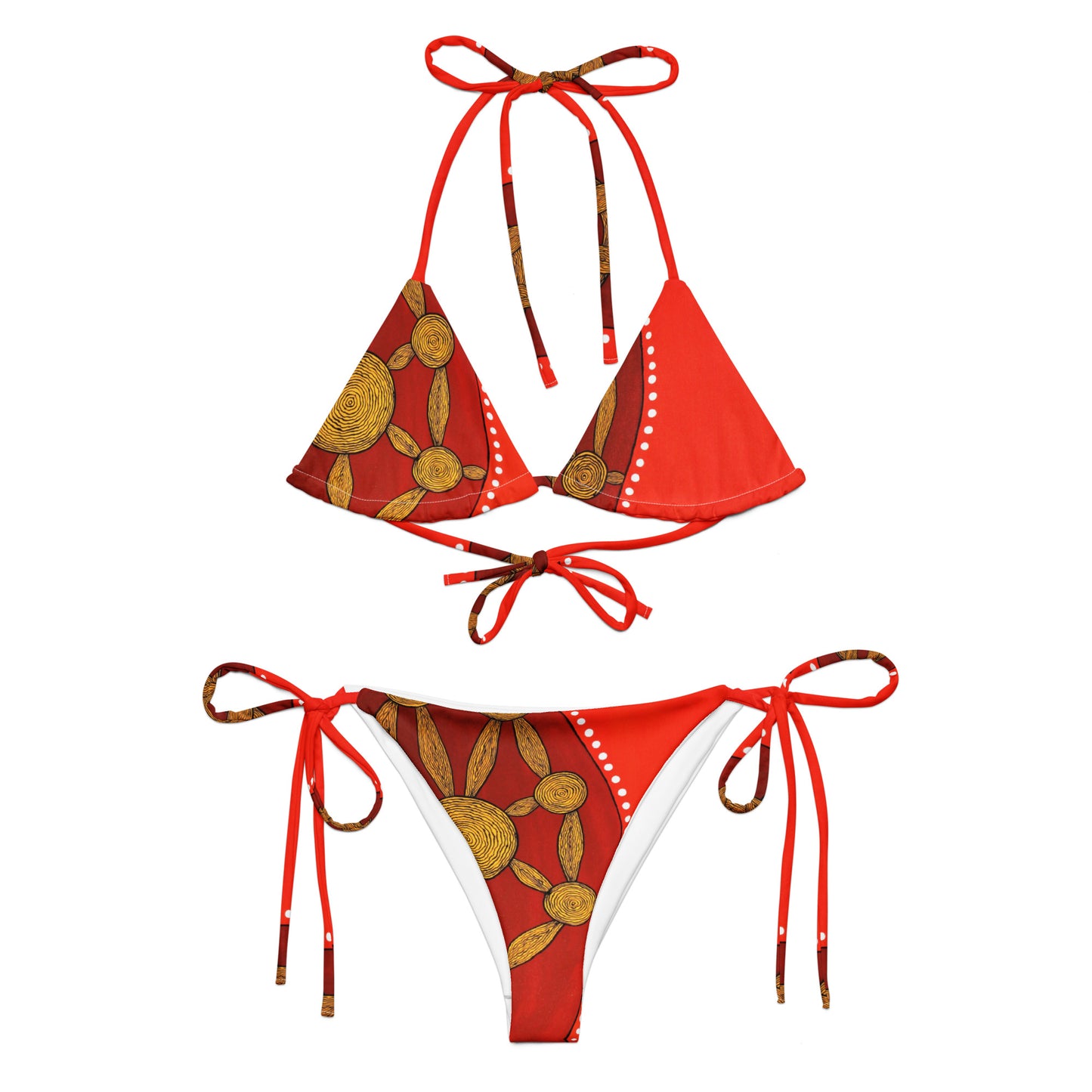 All-over print recycled string bikini