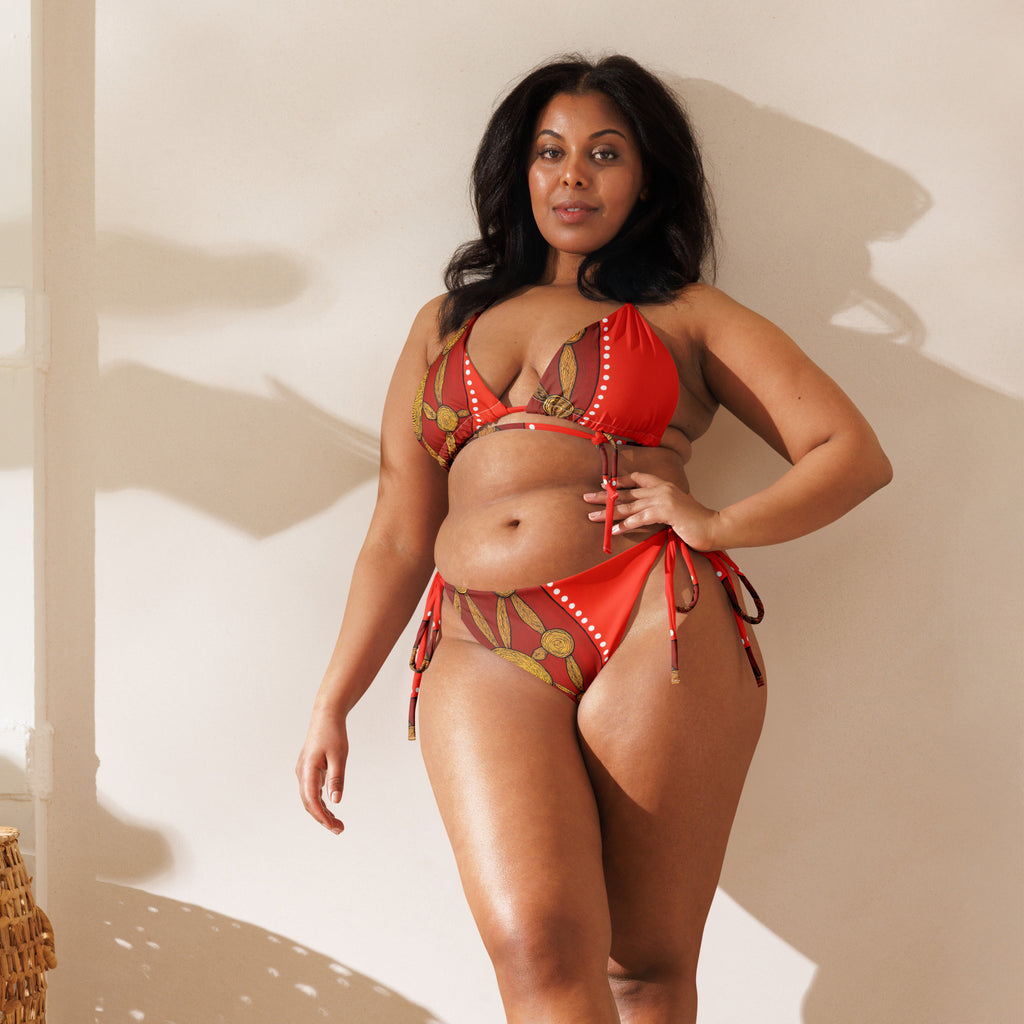 All-Over Print Recycled String Bikini