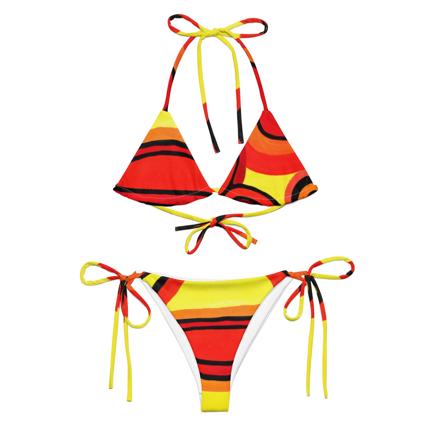 All-over print recycled string bikini